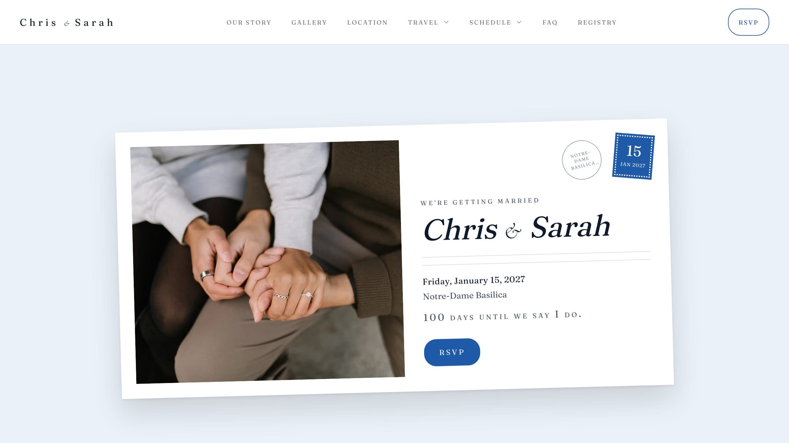 Site de mariage WedKit dans la direction artistique Riviera