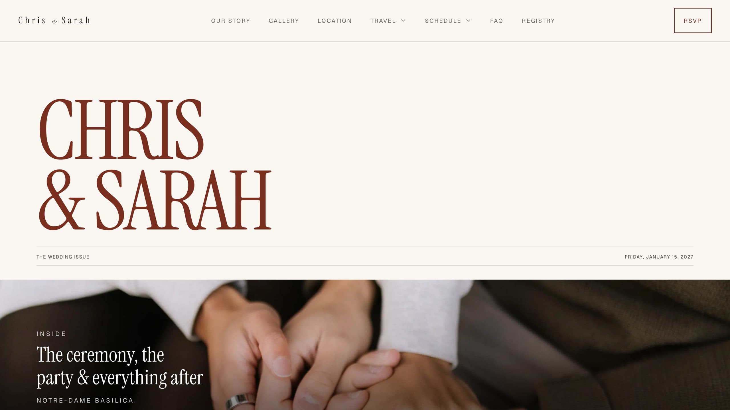 Site de mariage WedKit dans la direction artistique Verso